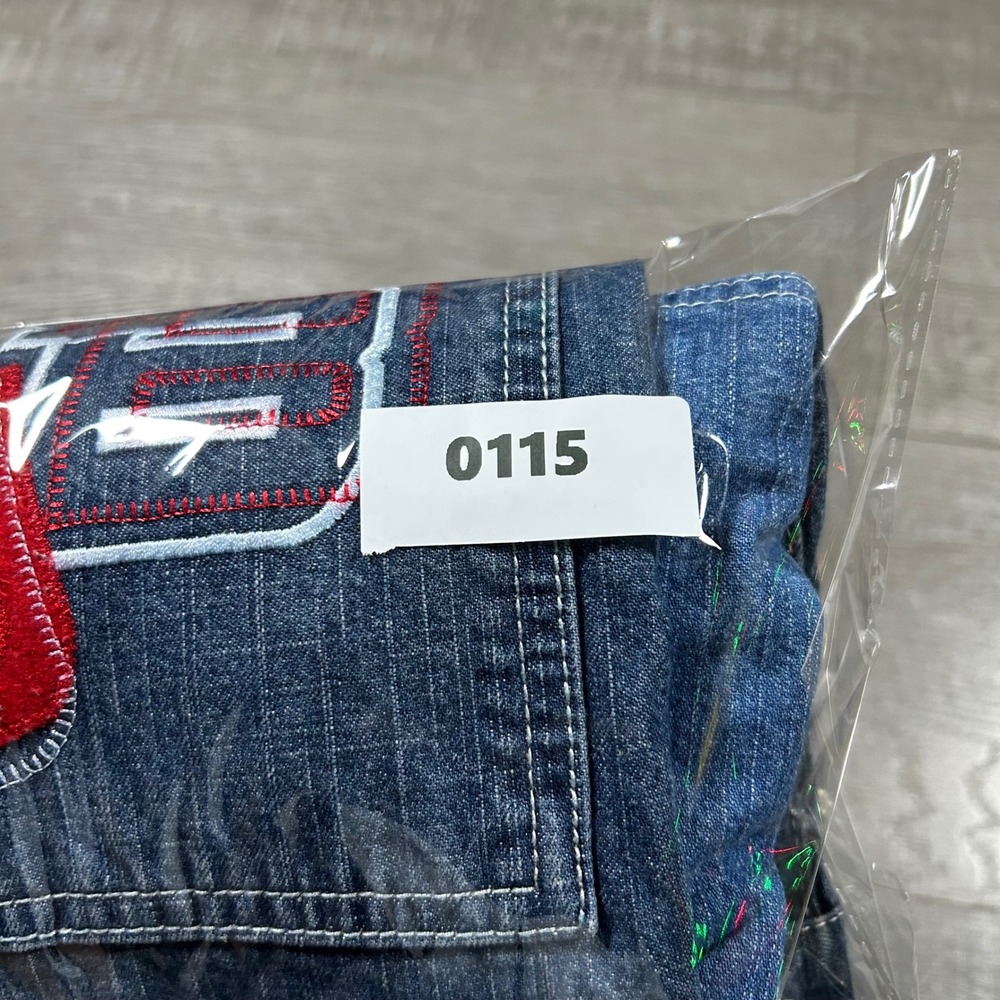 Joe Boxer Boys Denim Cargo Shorts Size 12 Blue Embroidered Pockets - Picture 7 of 7